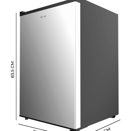 Imagen 2 Mini frigorífico Cecotec Bolero CoolMarket TT 133 L Inox de 133 litros, clase E, Crisper Box y luz LED. Diseño compacto de 83,5 cm con control de temperatura.