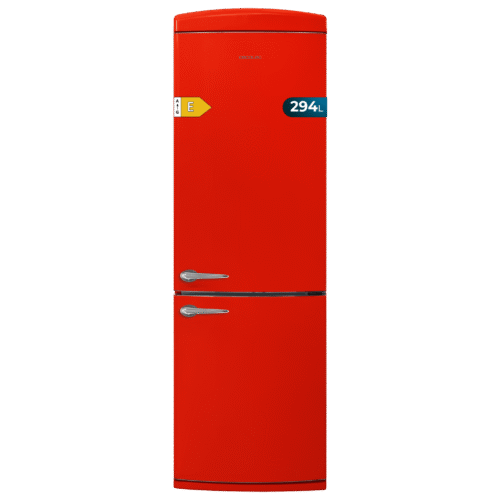Frigorífico combi retro rojo Cecotec Bolero CoolMarket Combi Origin 294 Red E con sistema Total No Frost