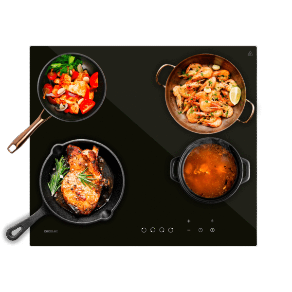 1968 Placa de inducción portátil Cecotec Full Crystal Onyx de color negro con panel táctil y superficie de cristal esmaltado