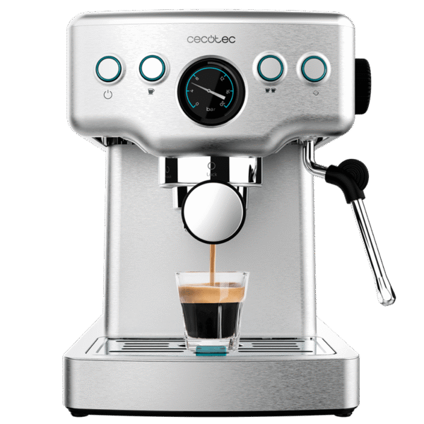 Vista frontal del microondas digital Cecotec Proclean 2500 con panel de control táctil y mando giratorio