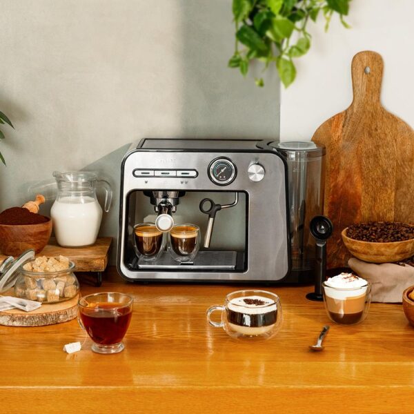 Imagen 3 Cafetera espresso Power Espresso 20 Square Pro con 20 bares de presión, sistema Thermoblock y vaporizador orientable para lograr la mejor crema y aroma intenso.