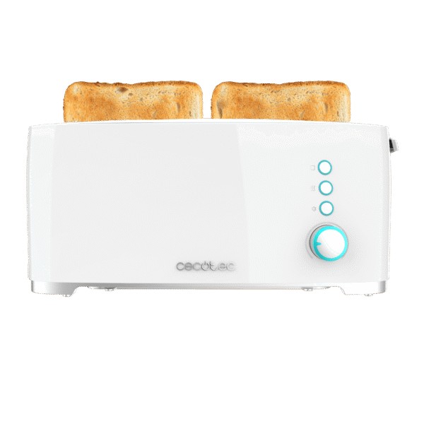 Imagen 3 Tostadora de ranura larga y 1000 W con capacidad para dos tostadas. Cuenta con soporte para panecillos, 7 niveles de potencia y función descongelar.