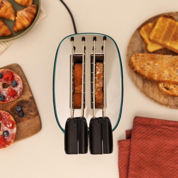 Imagen 6 Tostadora Cecotec Toast&Taste Double B de 650 W para 2 tostadas. Incluye pinzas, 7 niveles de tostado, funciones descongelar, recalentar y bandeja recogemigas.