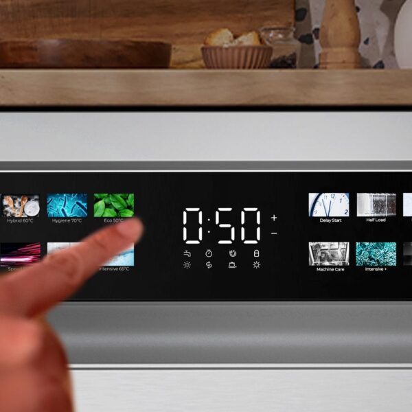 Imagen 8 Lavavajillas Bolero Aguazero 6210 Inox D de 60 cm con 15 cubiertos, clase energética D, 14 programas y tecnología Dry+ para un acabado impecable en cada lavado.