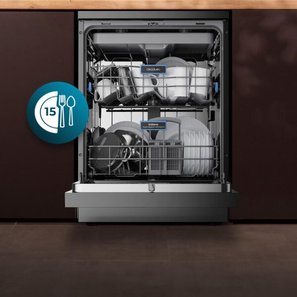 221-Imagen-6 Imagen 6 Lavavajillas Bolero Aguazero 6210 Dark D de 60 cm con capacidad para 15 cubiertos, clase energética D, 14 programas, pantalla FullColor XXL y sistema Dry+.