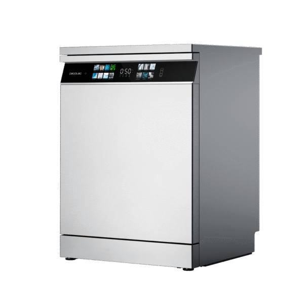 Imagen 5 Lavavajillas Cecotec Bolero Aguazero 6700 Inox B de 60 cm con capacidad para 15 cubiertos, motor Inverter Plus, eficiencia energética B y sistema Turbo Dry+.