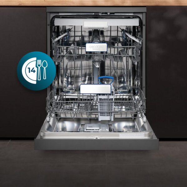 Imagen 6 Lavavajillas Bolero Aguazero 6800 Dark A de 60 cm con capacidad para 14 cubiertos, clase energética A, motor Inverter Plus Duo, O2 Dry y 8 programas de lavado.