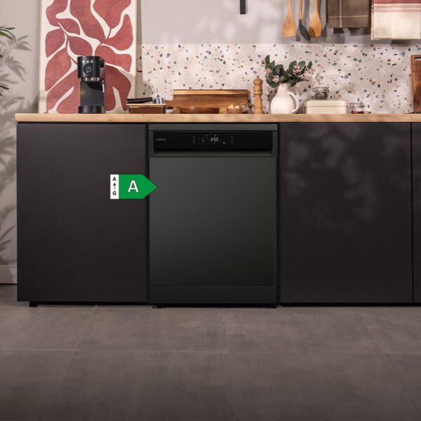 Imagen 7 Lavavajillas Bolero Aguazero 6800 Dark A de 60 cm con capacidad para 14 cubiertos, clase energética A, motor Inverter Plus Duo, O2 Dry y 8 programas de lavado.