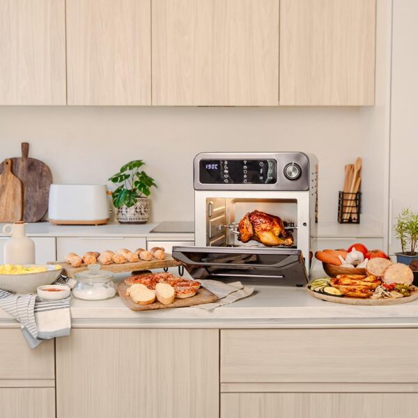 Imagen 4 Horno de aire caliente Bake&Fry 1500 Touch Steel de 1700 W y 15 L. Incluye 9 funciones preconfiguradas, pantalla táctil y diseño en acero inoxidable.