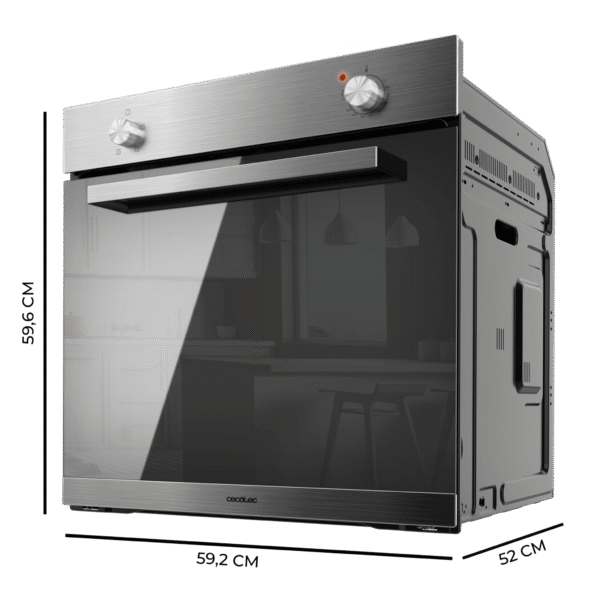 Imagen 2 Horno integrable Bolero Hexa C126000 Mirror A de 77 L, 2800 W y 4 funciones. Diseño elegante en cristal espejo y alta eficiencia energética clase A.