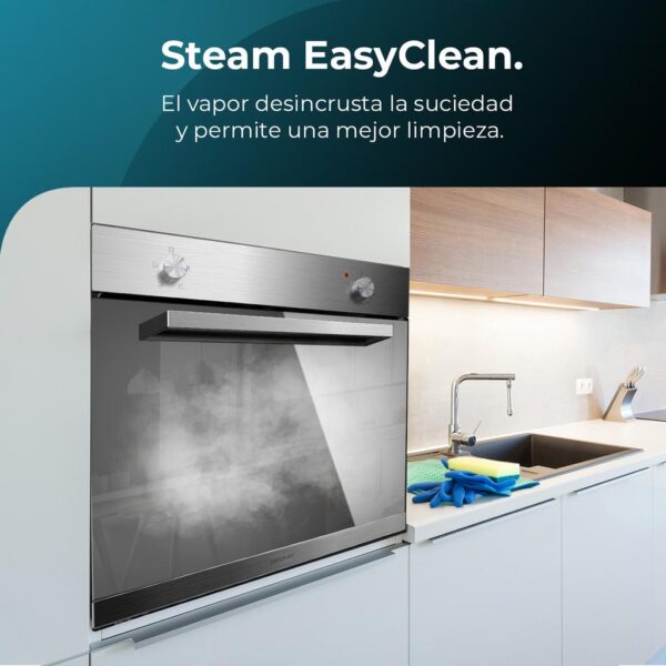 Imagen 8 Horno integrable Bolero Hexa C126000 Mirror A de 77 L, 2800 W y 4 funciones. Diseño elegante en cristal espejo y alta eficiencia energética clase A.