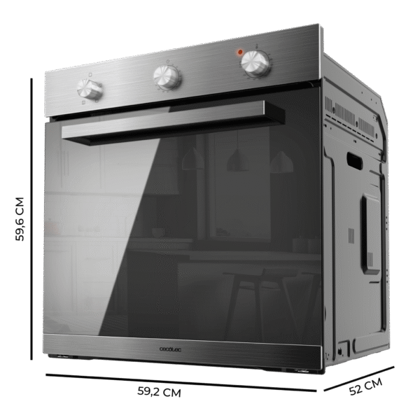 Imagen 2 Horno integrable Bolero Hexa C136000 Mirror Time A con 77 L de capacidad, 2800 W de potencia, 4 funciones de cocción y clasificación energética clase A.