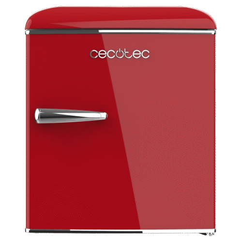 Imagen 2 Mini frigorífico retro rojo Cecotec de 45L, altura 55cm y eficiencia clase E. Diseño vintage ideal para oficinas y dormitorios con bajo nivel sonoro.