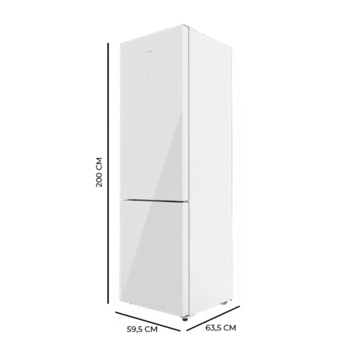 Imagen 2 Frigorífico Bolero CoolMarket Combi 356 White Cristal D con 356L de capacidad, motor Inverter Plus, tecnología Total No Frost y elegante acabado en cristal blanco.