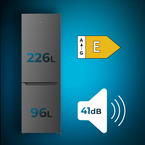 Imagen 2 Frigorífico Combi Bolero CoolMarket 322 Dark E con 322 L, tecnología Total No Frost y Multi Airflow para una conservación óptima de alimentos en acabado dark inox.