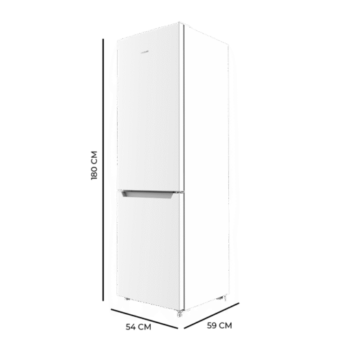Imagen 2 Frigorífico Combi Bolero CoolMarket 250 White E de 250L con Total No Frost, Multi Airflow y eficiencia clase E. Diseño elegante en blanco de 180 cm de alto.