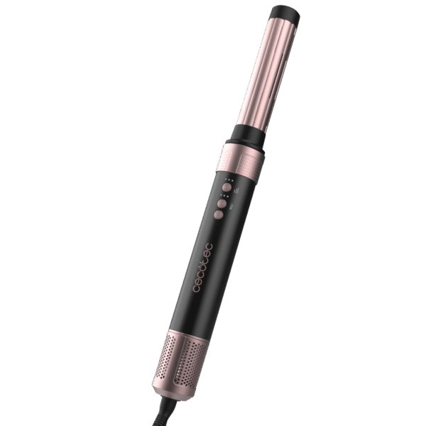 244-Imagen-2 Imagen 2 Moldeador Cecotec Bamba CeramicCare 2in1 AirGlam Black con tecnología Coanda, motor digital de 1400 W y revestimiento de cerámica y queratina para un cabello sano.