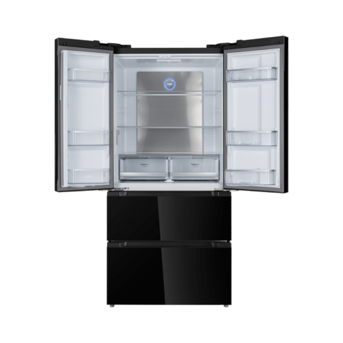 Imagen 2 Frigorífico French Door Bolero CoolMarket FD 510 Glass E de 510 L con motor Inverter Plus, Total No Frost y acabado en cristal negro. Clasificación energética E.