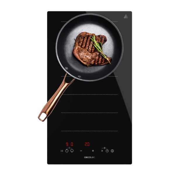 Placa de inducción portátil Cecotec Full Crystal Onyx de color negro con panel táctil y superficie de cristal esmaltado