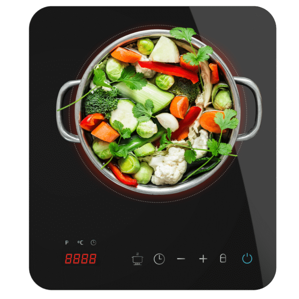 2658 Placa de inducción portátil Cecotec Full Crystal Onyx de color negro con panel táctil y superficie de cristal esmaltado