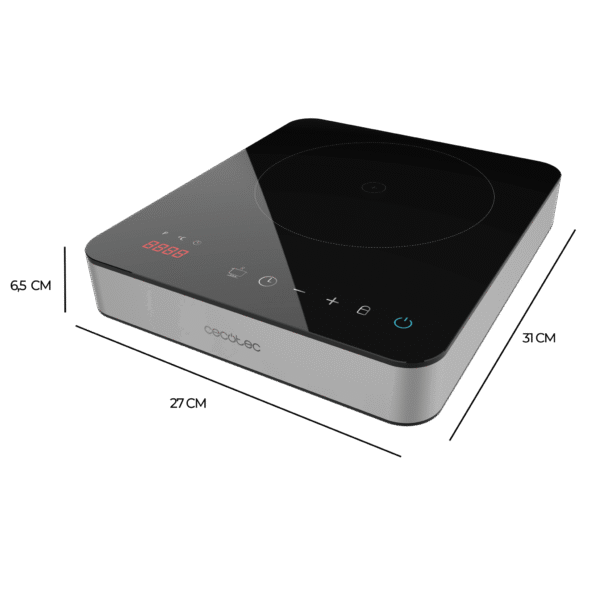 2658-Imagen-3 Imagen 3 Placa de inducción Cecotec Full Magma Single de 2000 W con cristal esmaltado, 10 niveles de potencia, control táctil y temperatura regulable de 60 a 240 ºC.