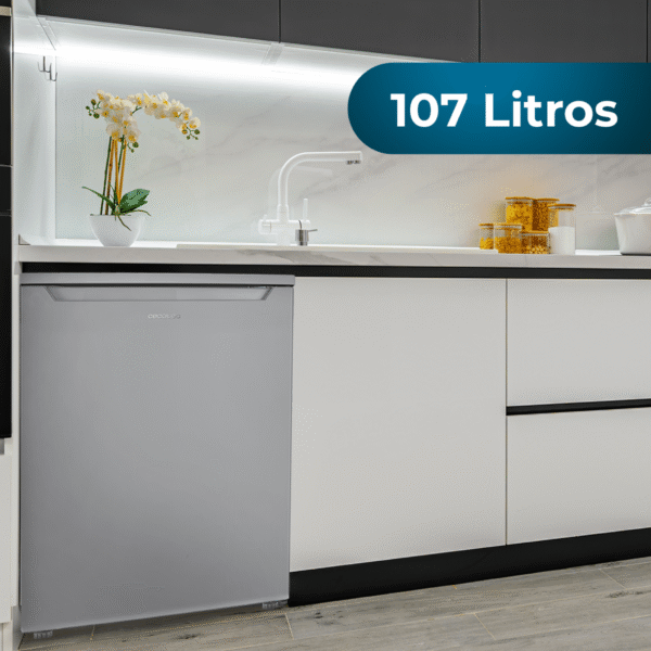 Imagen 3 Frigorífico mini Bolero CoolMarket TT 107 Inox de Cecotec con 107 litros de capacidad, control de temperatura y clasificación energética E para máxima eficiencia.