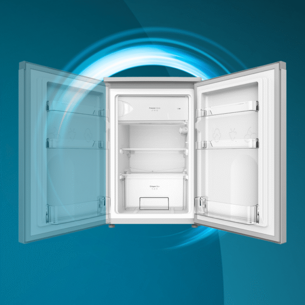 Imagen 5 Frigorífico mini Bolero CoolMarket TT 107 Inox de Cecotec con 107 litros de capacidad, control de temperatura y clasificación energética E para máxima eficiencia.