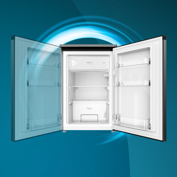 Imagen 5 Frigorífico mini Bolero CoolMarket TT 107 Black de 107L con control de temperatura regulable, compartimento de conservación y eficiencia energética clase E.