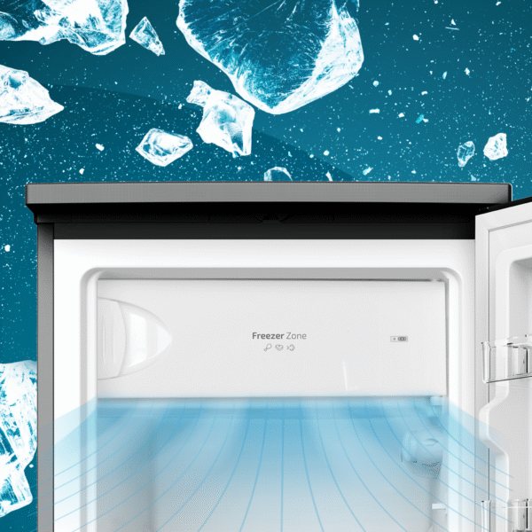 Imagen 8 Frigorífico mini Bolero CoolMarket TT 107 Black de 107L con control de temperatura regulable, compartimento de conservación y eficiencia energética clase E.