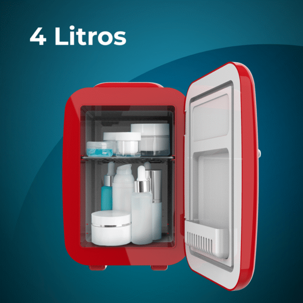 Imagen 4 Mini nevera retro Bolero MiniCooling 4L Habana Red con función frío y calor. Compatible con 12V y 220V, ideal para viajes, cosméticos y oficinas.