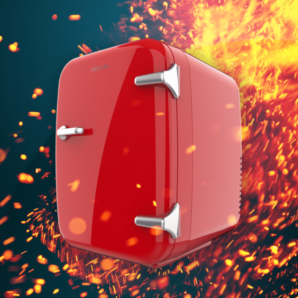 Imagen 8 Mini nevera retro Bolero MiniCooling 4L Habana Red con función frío y calor. Compatible con 12V y 220V, ideal para viajes, cosméticos y oficinas.