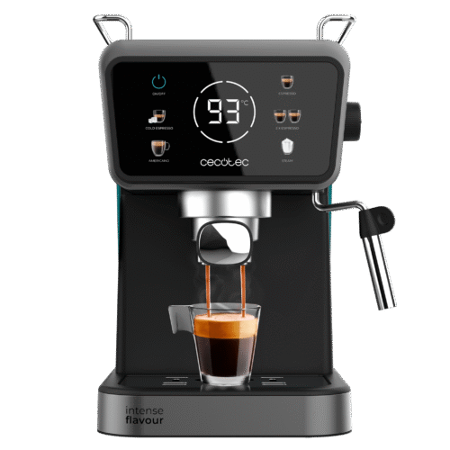 Vista frontal del microondas digital Cecotec Proclean 2500 con panel de control táctil y mando giratorio