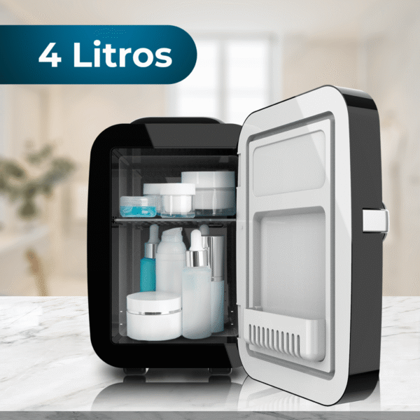 Imagen 4 Nevera mini retro Bolero MiniCooling 4L Río Black con función frío y calor. Compatible con 12V/220V para coche y hogar. Rango de 5ºC a 65ºC. Diseño compacto.