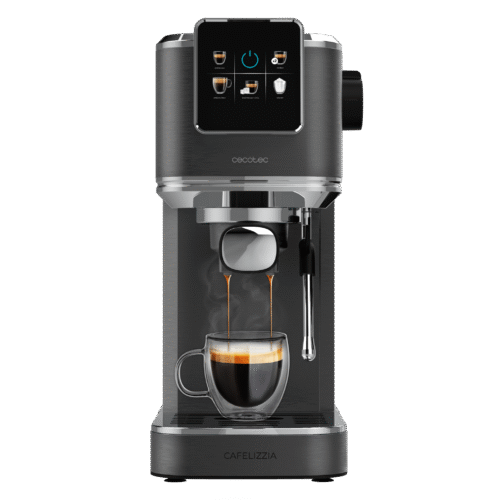 Vista frontal del microondas digital Cecotec Proclean 2500 con panel de control táctil y mando giratorio