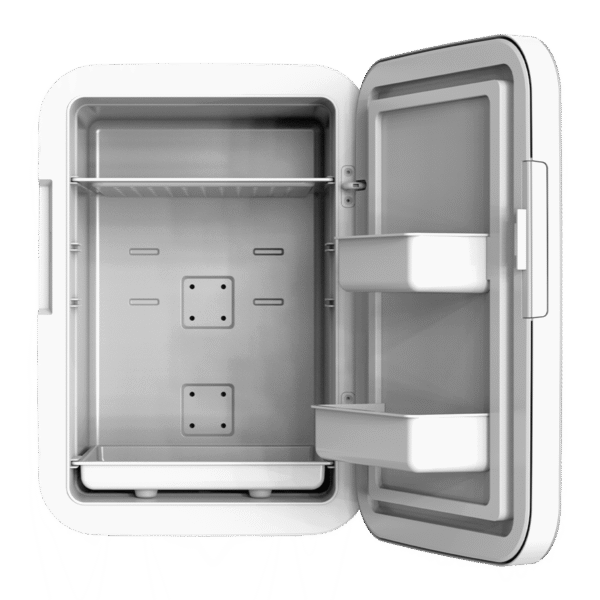 Imagen 2 Mini nevera retro Cecotec de 20L con función frío y calor. Compatible con 12V y 220V, ideal para coches y caravanas. Rango de temperatura de 7ºC a 65ºC.