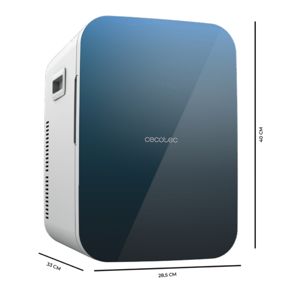 Imagen 3 Mini nevera retro Cecotec de 20L con función frío y calor. Compatible con 12V y 220V, ideal para coches y caravanas. Rango de temperatura de 7ºC a 65ºC.