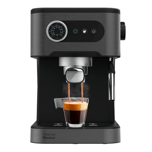 Vista frontal del microondas digital Cecotec Proclean 2500 con panel de control táctil y mando giratorio