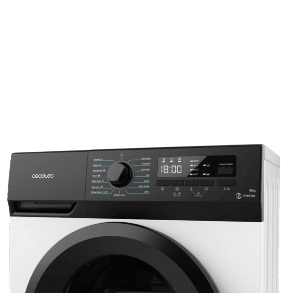2720-Imagen-5 Imagen 5 Lavadora Cecotec Bolero DressCode 9300 Inverter de 9 kg y 1400 rpm. Motor Inverter Plus, 15 programas, tecnología SteamMax y eficiencia energética clase A.