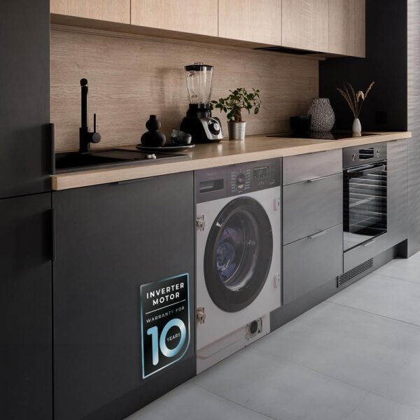 Imagen 8 Lavadora integrable Bolero DressCode 840 BI Inverter A de 8 kg, 1400 rpm, motor Inverter Plus y SteamMax. Clasificación A y 16 programas. Diseño en blanco.