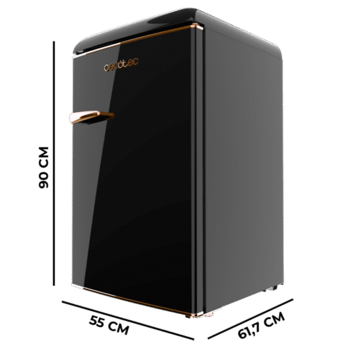 Imagen 2 Frigorífico retro Bolero CoolMarket TT Origin 110 Black E de 110L con clase E, ICEBOX, iluminación LED y abridor de botellas. Diseño vintage elegante en negro.