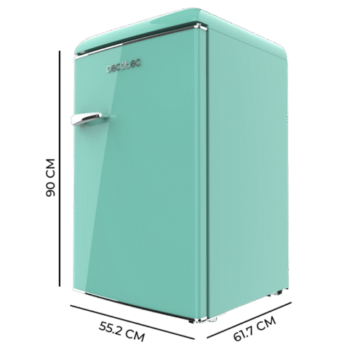 Imagen 2 Mini frigorífico retro Bolero CoolMarket TT Origin 110 Green E de 110L, eficiencia clase E, Icebox, luz LED interior y diseño vintage en color verde.