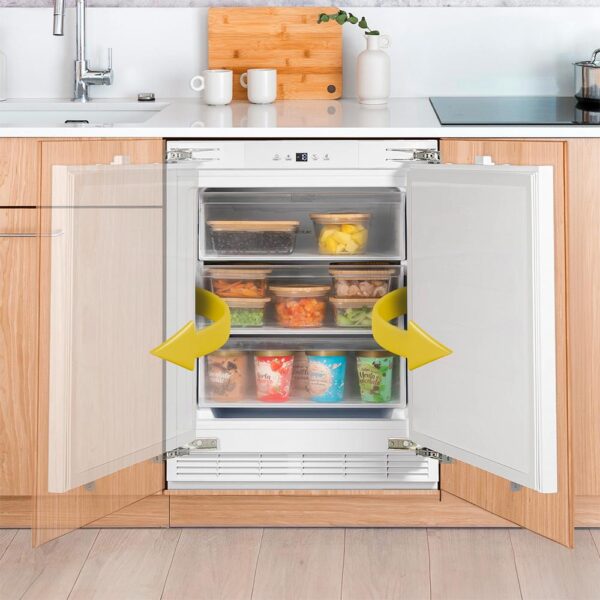 Imagen 8 Congelador integrable Bolero Coolmarket TF BI 101 White E de 101 litros, clase energética E, control táctil y función Fast Freezing para un enfriamiento rápido.