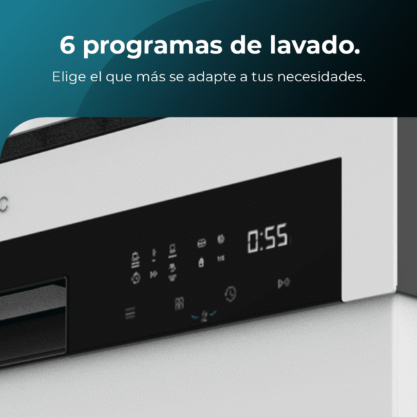 Imagen 6 Lavavajillas Bolero Aguazero 6200 D de 60 cm con capacidad para 14 cubiertos, 3ª bandeja, 6 programas, Dual Zone Wash y Turbo Dry+ para un secado impecable.