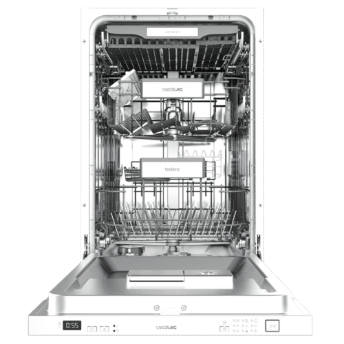 Imagen 2 Lavavajillas integrable Bolero Aguazero 4101 Full-BI E de 45 cm. Capacidad para 11 cubiertos, 6 programas, 3ª bandeja y eficiencia energética clase E para el hogar.
