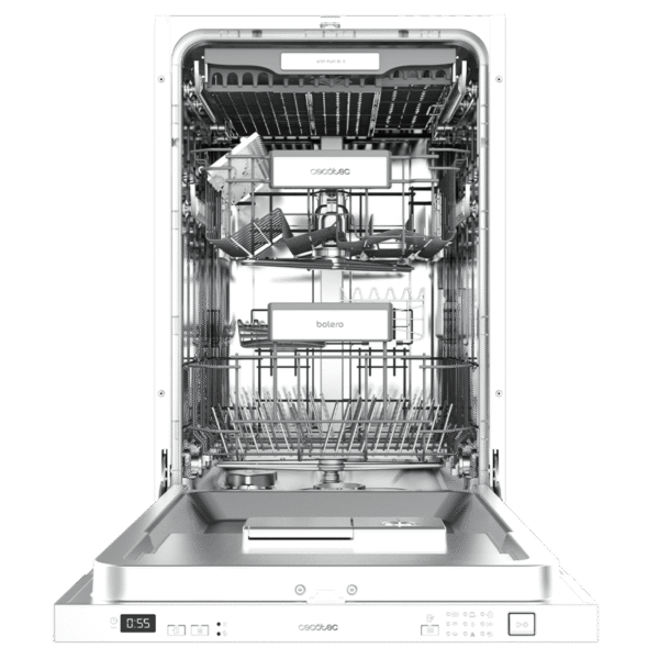 2785-Imagen-2 Imagen 2 Lavavajillas integrable Bolero Aguazero 4101 Full-BI E de 45 cm. Capacidad para 11 cubiertos, 6 programas, 3ª bandeja y eficiencia energética clase E para el hogar.