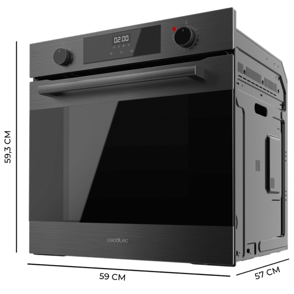 Imagen 3 Horno integrable Cecotec Bolero Hexa M226000 Matt A de 75L. 7 funciones, 2800W, Steam Assist y diseño elegante en negro mate. Eficiencia energética clase A.