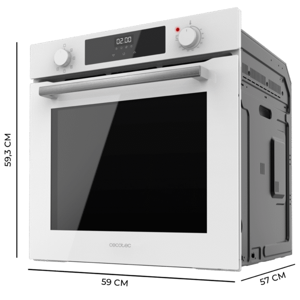 2810-Imagen-3 Imagen 3 Horno integrable Cecotec Bolero Hexa M226000 Glass White de 75L. 7 funciones, Steam Assist y eficiencia A para resultados profesionales en tu cocina moderna.