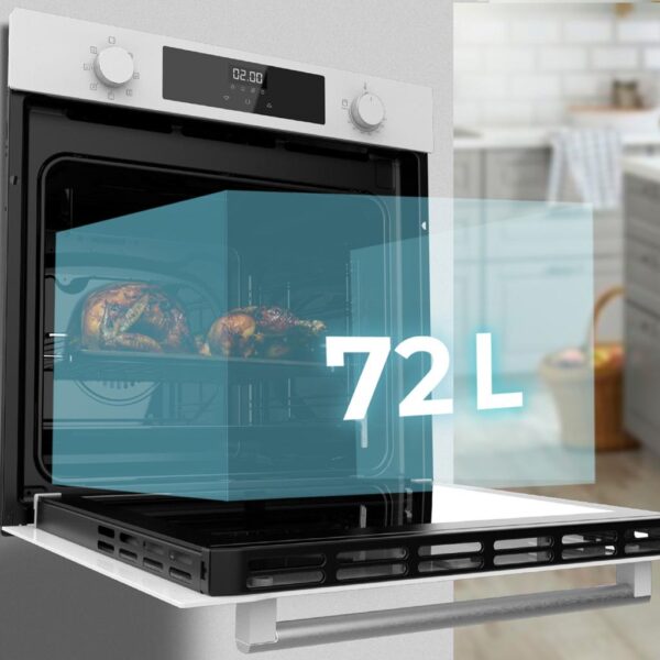 2810-Imagen-7 Imagen 7 Horno integrable Cecotec Bolero Hexa M226000 Glass White de 75L. 7 funciones, Steam Assist y eficiencia A para resultados profesionales en tu cocina moderna.