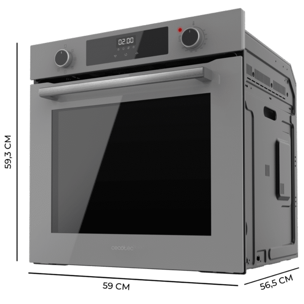 Imagen 3 Horno integrable Cecotec Bolero Hexa M226000 de 75L. Con 7 funciones, Steam Assist y acabado Glass Grey. Eficiencia energética A y potencia de 2800W.