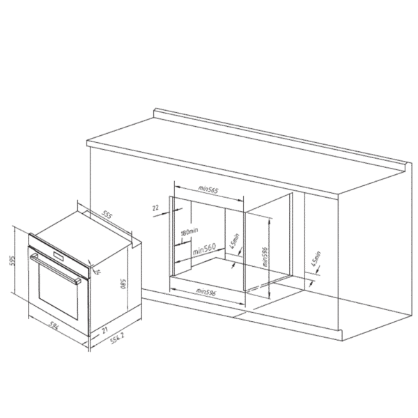 Imagen 5 Horno integrable Cecotec Bolero Hexa AF316000 Edge A de 81L con 11 funciones, Airfryer Master y Pizza Master. Cocina saludable y eficiente con clasificación A.